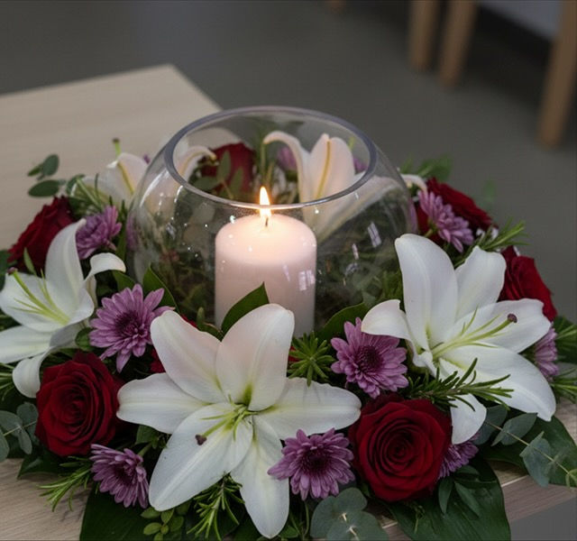 woman at funeral reception